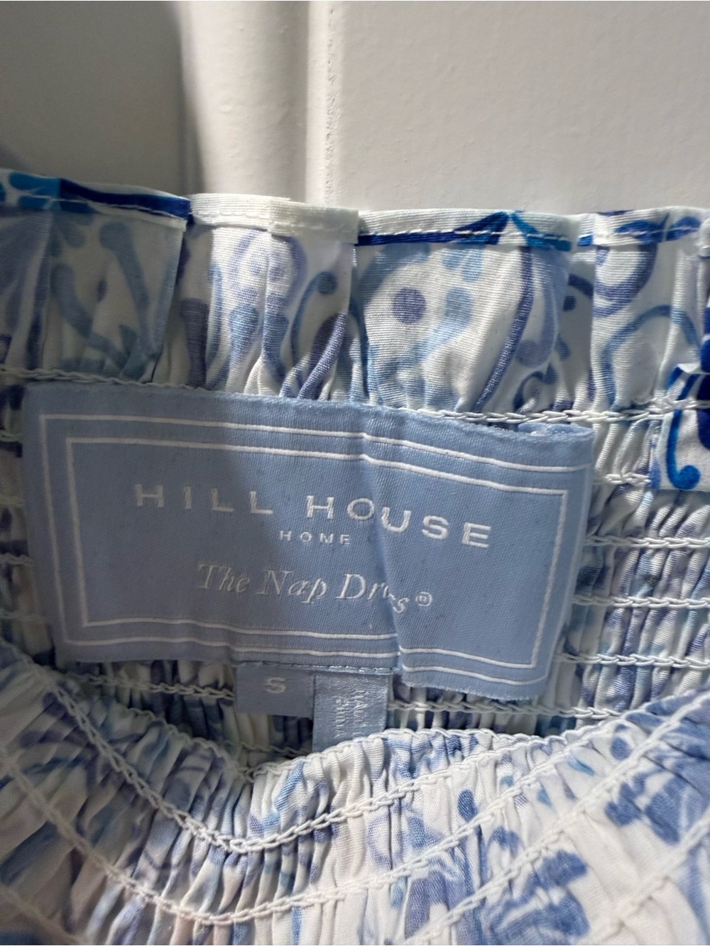 Hill House Blue & White Smocked Tiered Maxi Dress - Picture 4 of 6